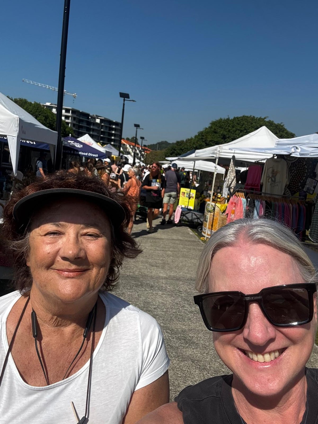 WEYA participant and support worker at the Gold Coast farmers market